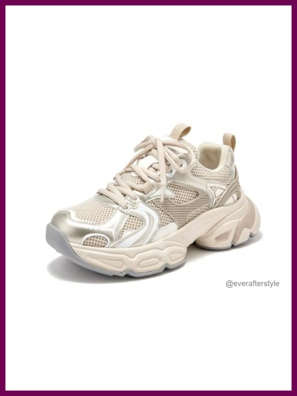 Women's Chunky Platform Sneakers Non-Slip Breathable Lace-up Wide Width Walking